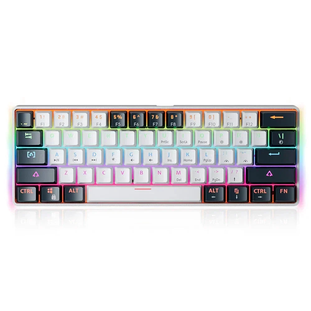 61 Keys Usb Gaming Mechanical Keyboard Red Switch Rgb